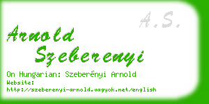 arnold szeberenyi business card